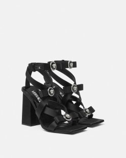 Gianni Ribbon | Versace Gianni Ribbon Sandales Cage En Satin 105 Mm