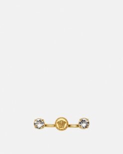 Bagues | Versace Bague Manchette Ronde Medusa Avec Cristaux