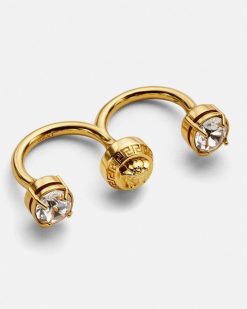 Bagues | Versace Bague Manchette Ronde Medusa Avec Cristaux