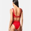 Maillots De Bain | Versace Bas De Bikini Taille Haute A Bordure Greca