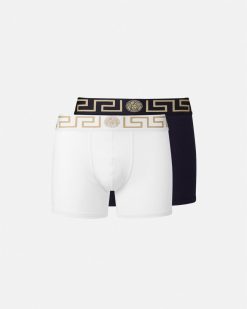 Boxers | Versace Lot De Deux Boxers Adherents Longs Greca