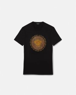 T-Shirts Et Polos | Versace T-Shirt Medusa Avec Cristaux