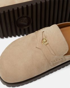 Sandales Et Claquettes | Versace Mules Medusa En Daim